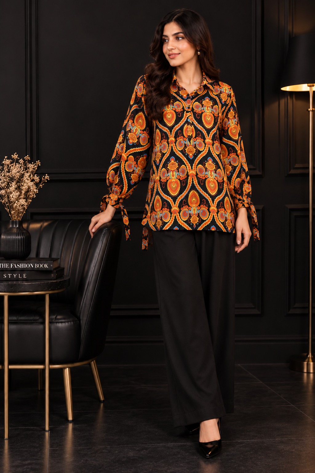Mahira Medallion Print Shirt Co-ord view 2
