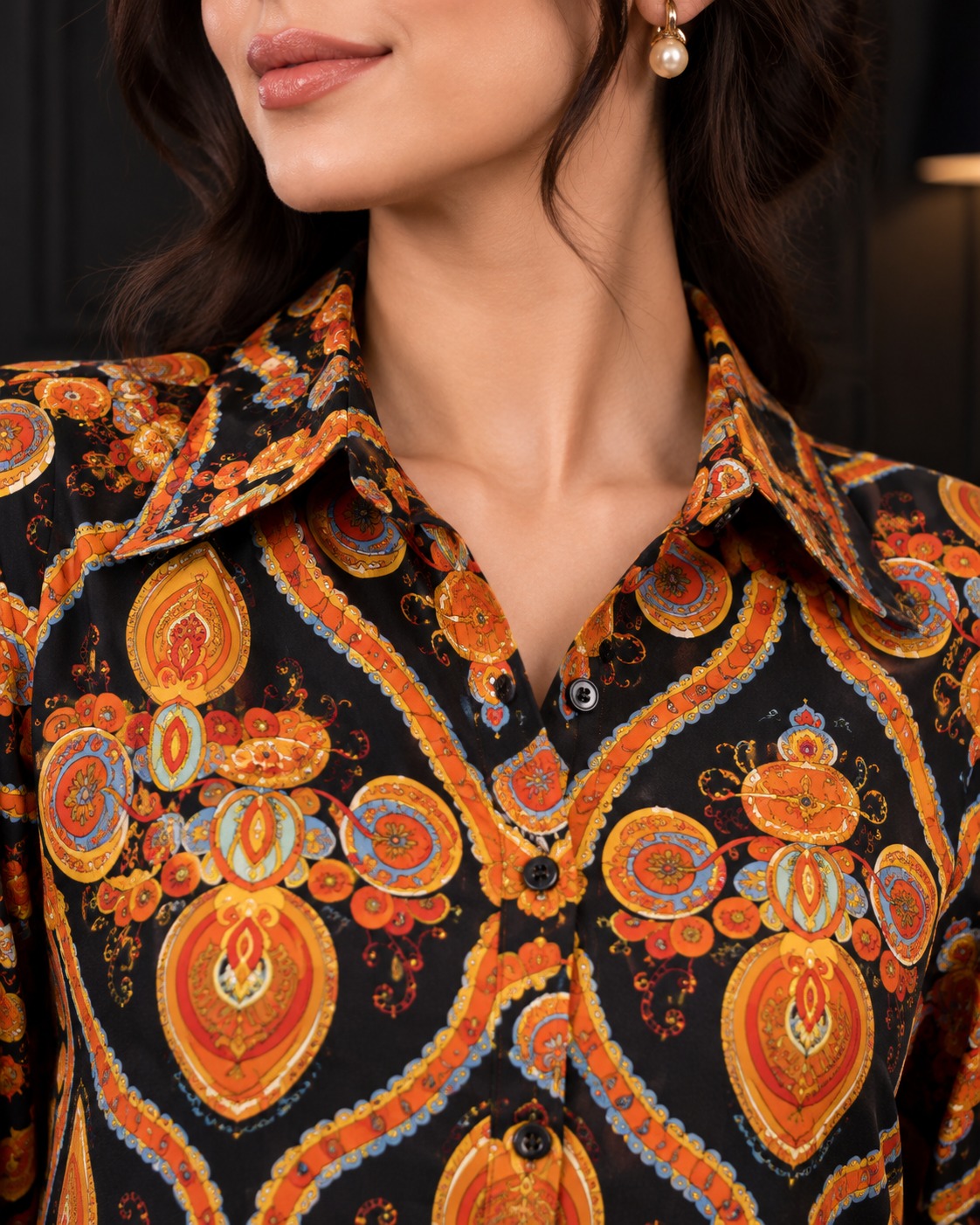 Mahira Medallion Print Shirt Co-ord view 3